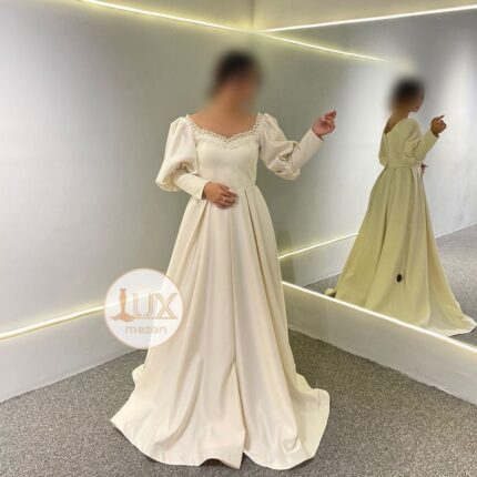 ماکسی ساتن آستین مچی لیلیوم -کد 388