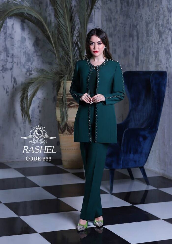 لباس مجلسی زنانه کت و شلوار نگینی فروشگاه مزون لوکس