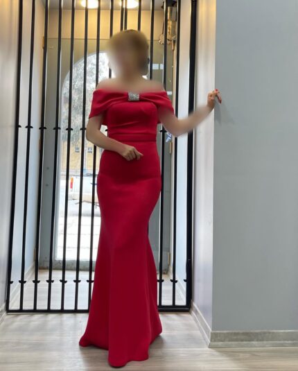 ماکسی ساندویچی یقه دلبری نگین دار ماهی -کد 724