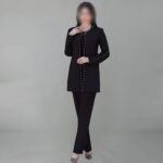 لباس مجلسی زنانه کت و شلوار آستین مرواریدی فروشگاه مزون لوکس