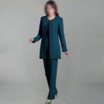 لباس مجلسی زنانه کت و شلوار آستین مرواریدی فروشگاه مزون لوکس